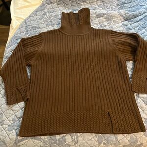Modern Soul Chocolate Ribbed Turtleneck Sweater